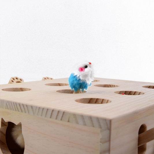 Interactief Katten Speelgoed - Whack - a - Mole van Hout voor Speelse Katten - Hebbr