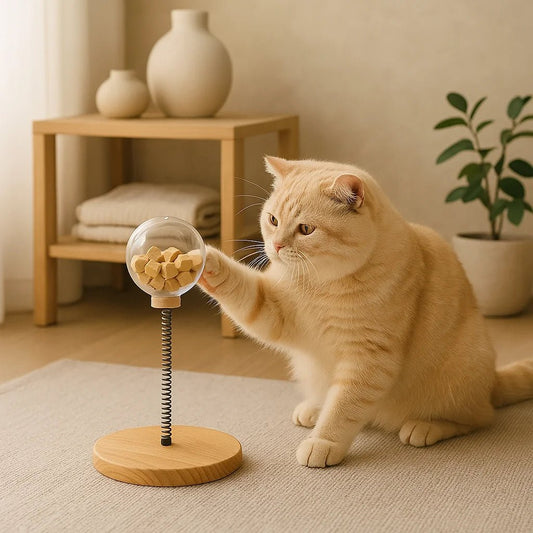 Interactief Voerspeeltje voor Katten – Duurzame Snackbal voor Betere Spijsvertering - Hebbr