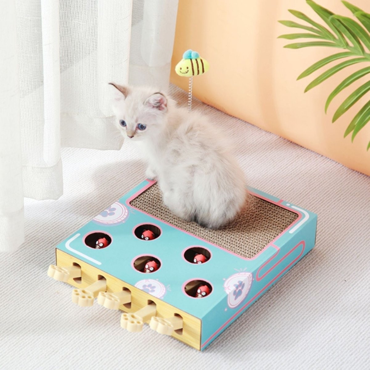 Interactieve Krabpaal Kat met muizenpiano Speelgoed – Stimulatie voor Alle Leeftijdsgenoten - Hebbr