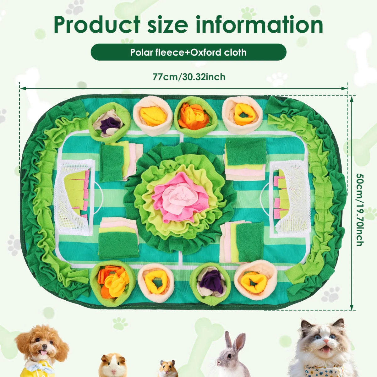 Interactieve Snuffelmat Hond en Kat - Duurzaam Voedings - en Training Pad 77 x 50 cm - Hebbr