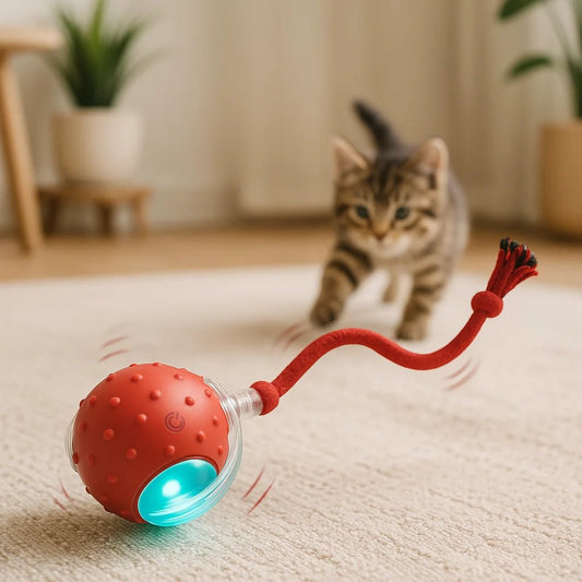 Interactieve Speelbal voor Katten met Aanpasbare Speelstanden en Obstakeldetectie - Hebbr