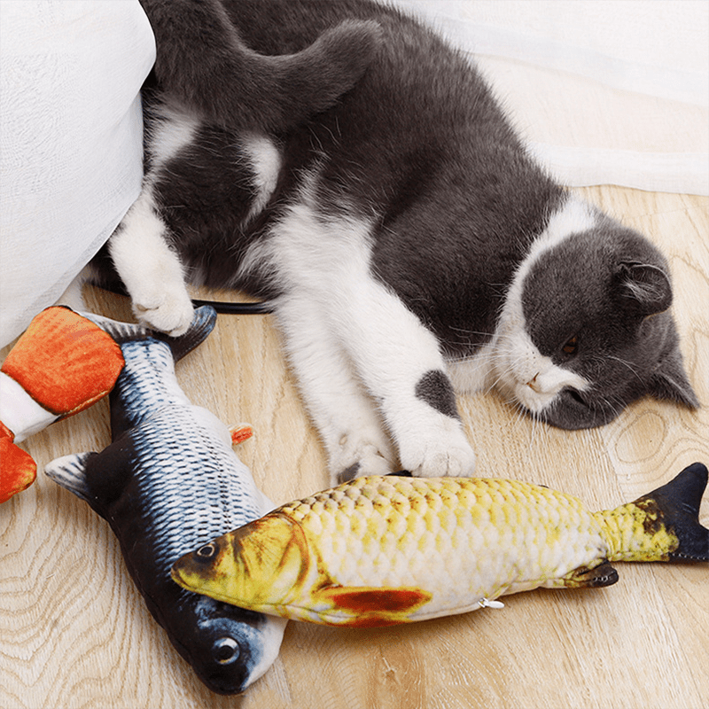 Interactieve ZappelFisch voor Honden en Katten - Beweeglijk Speeltje met Catnip en Oplaadbare Batterij - Hebbr