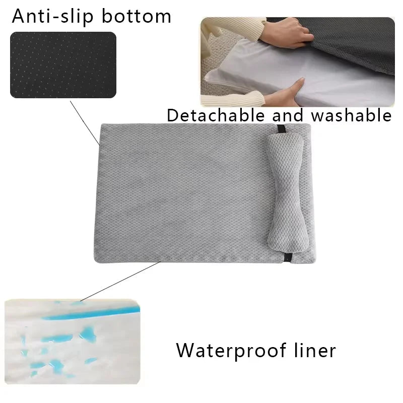 Kalmerend Hondenbed van Pluche voor Grote Honden – Wasbare Hoes en Antislip Onderkant - Hebbr