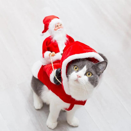 Karo Kerstman Hondenkostuum | Verstelbaar, Ademend Katoen voor Kleine tot Grote Honden en Katten - Hebbr