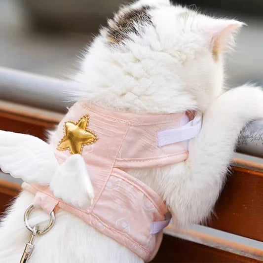 Katten Tuigje Voor Veilig Wandelen - Verstelbaar Lichtgewicht Tuigje in Roze en Luchtblauw - Hebbr