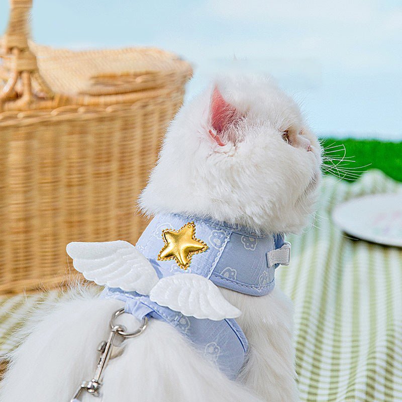 Katten Tuigje Voor Veilig Wandelen - Verstelbaar Lichtgewicht Tuigje in Roze en Luchtblauw - Hebbr