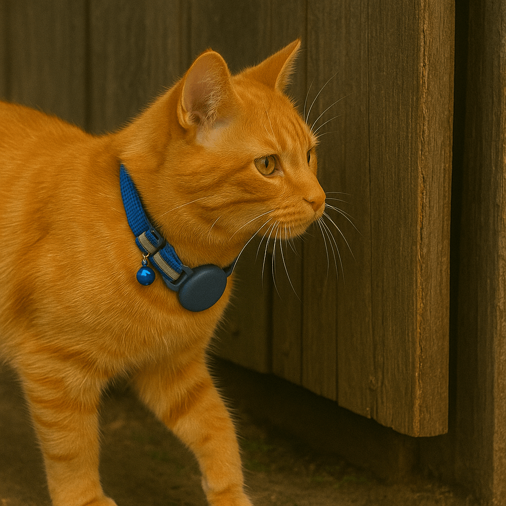 Kattenhalsband met AirTag houder en reflecterende strip - Verstelbaar en comfortabel voor actieve katten - Hebbr