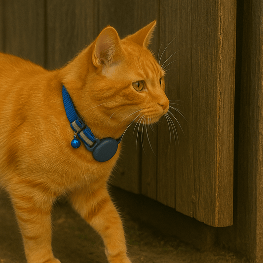 Kattenhalsband met AirTag houder en reflecterende strip - Verstelbaar en comfortabel voor actieve katten - Hebbr