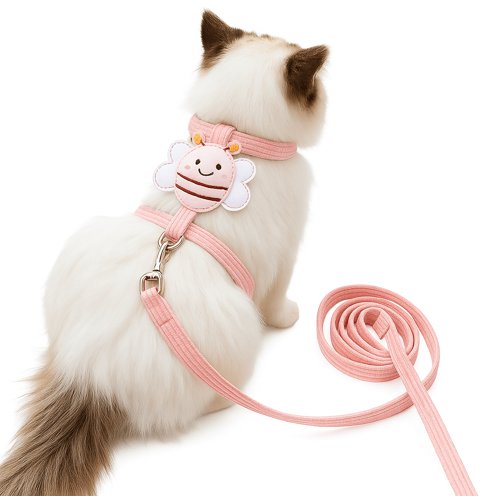 Kattenharnas Molly - Drukvrij Ontwerp, Machinewasbaar, Comfortabel en Veilig voor Wandelingen - Hebbr