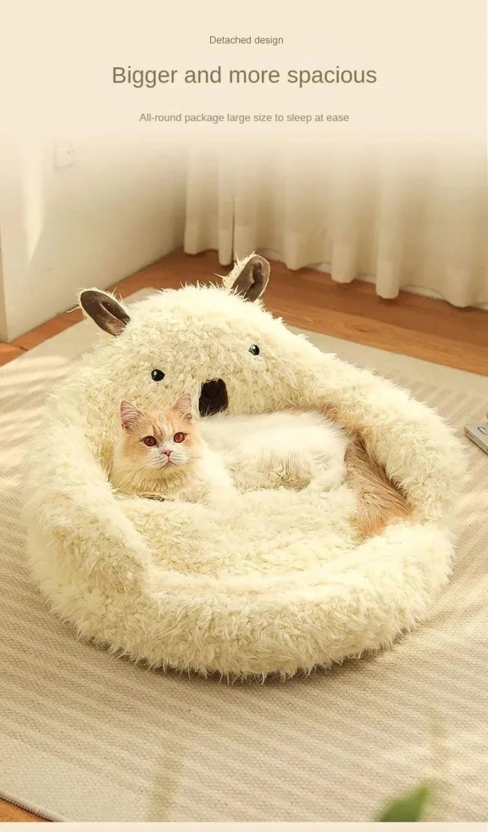 Kattenkussen 50×40 cm Zacht Polyester – Wasbaar en Antislip Beige - Hebbr