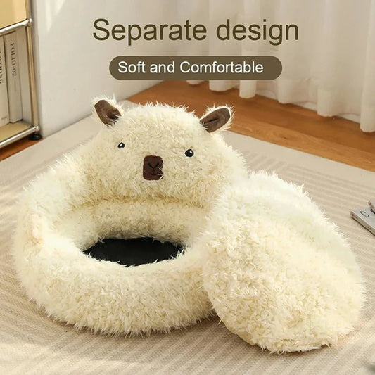 Kattenkussen 50×40 cm Zacht Polyester – Wasbaar en Antislip Beige - Hebbr
