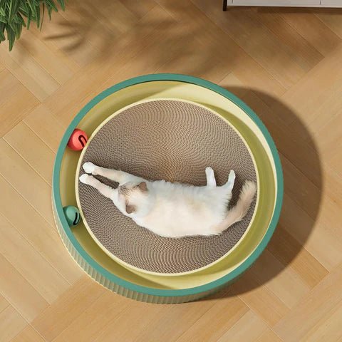 Kattenspeelgoed Glace - Duurzaam krabmeubel met interactieve speelbal voor binnengebruik - Hebbr