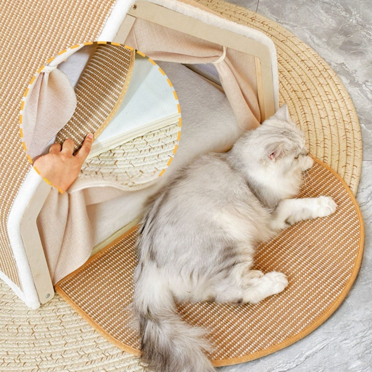 Knus Kattenhuisje met Krabdak - Warm Houten Kattenhok voor Comfort en Veiligheid - Hebbr
