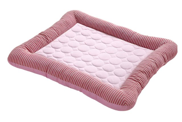 Koelende Huisdierbed voor Honden en Katten - Ademend, Wasbaar, Beschikbaar in 3 Maten - Blauw/Roze - Hebbr