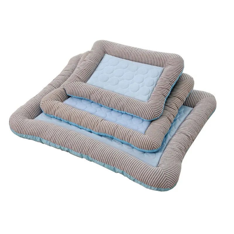 Koelende Huisdierbed voor Honden en Katten - Ademend, Wasbaar, Beschikbaar in 3 Maten - Blauw/Roze - Hebbr
