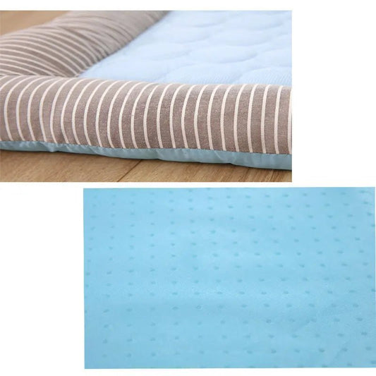 Koelende Huisdierbed voor Honden en Katten - Ademend, Wasbaar, Beschikbaar in 3 Maten - Blauw/Roze - Hebbr