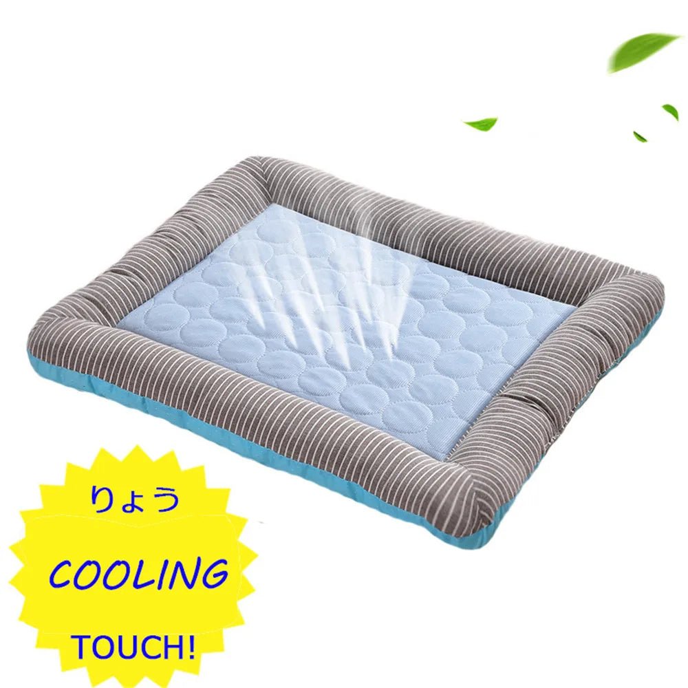 Koelende Huisdierbed voor Honden en Katten - Ademend, Wasbaar, Beschikbaar in 3 Maten - Blauw/Roze - Hebbr
