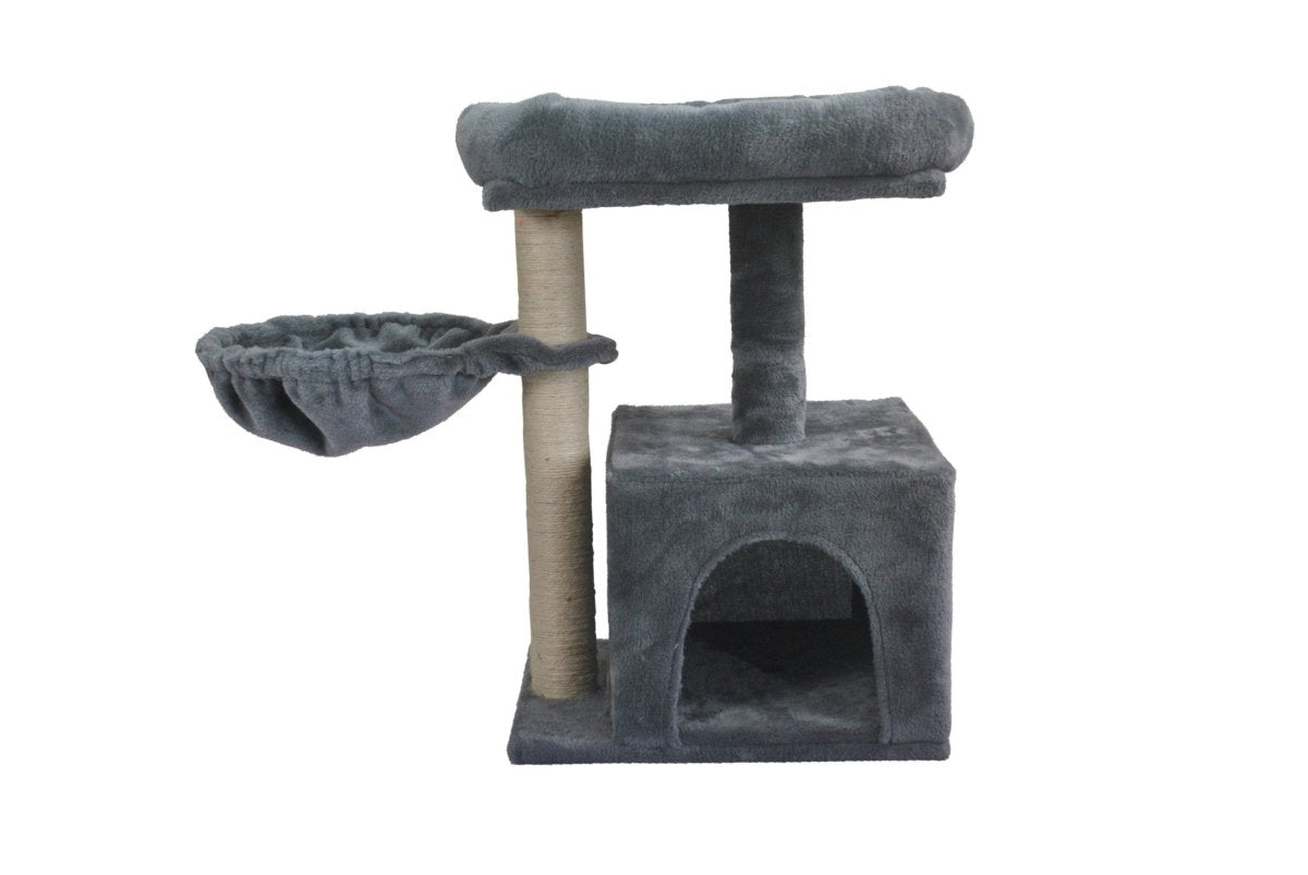 Krabpaal Kat 60 cm Grijs – Meerdere Speel - en Slaapplekken voor Katten - Hebbr