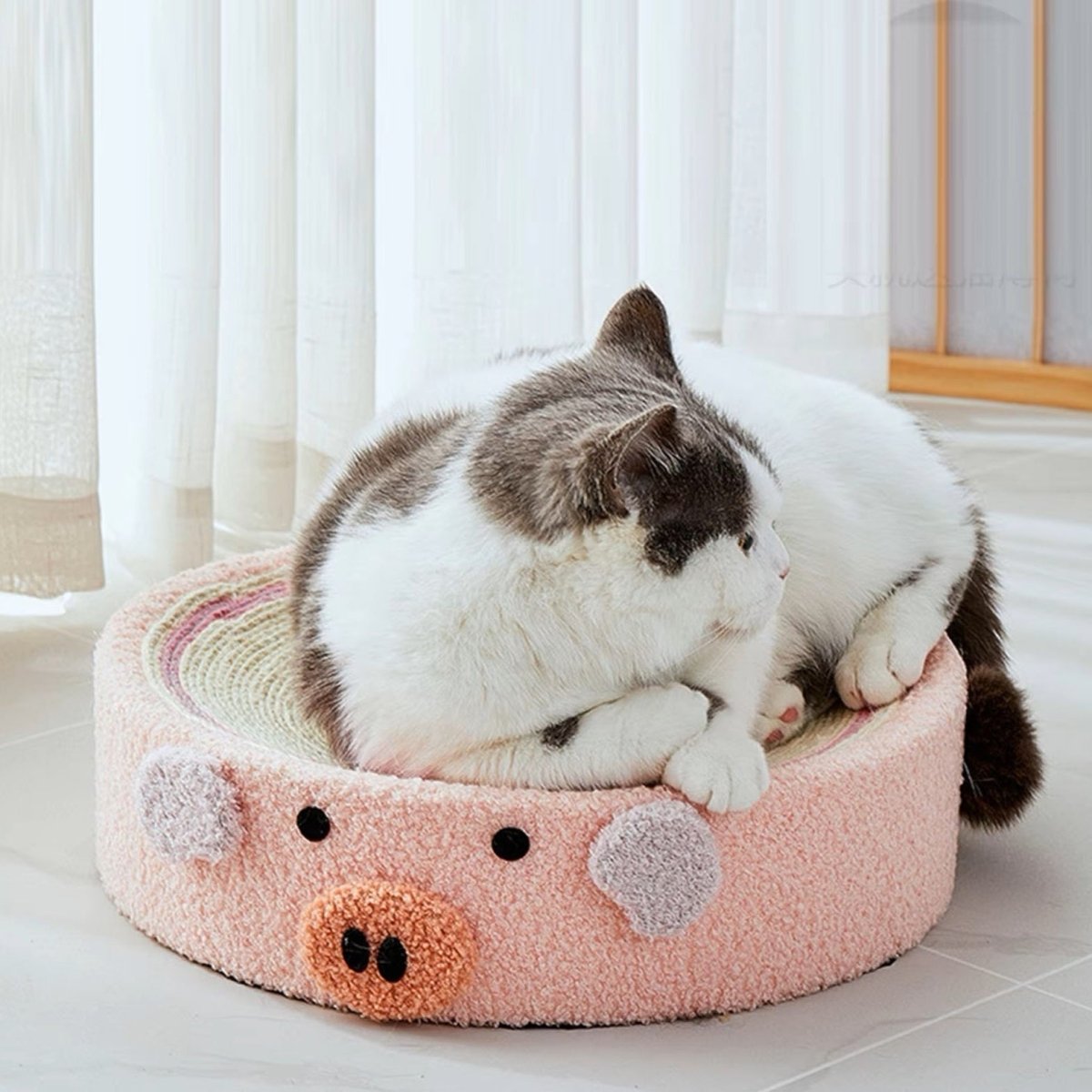 Krabpaal Kat Ruby - Stevige Multifunctionele Kattenkrabpaal voor Spelen en Ontspannen - Rond 40 cm - Hebbr