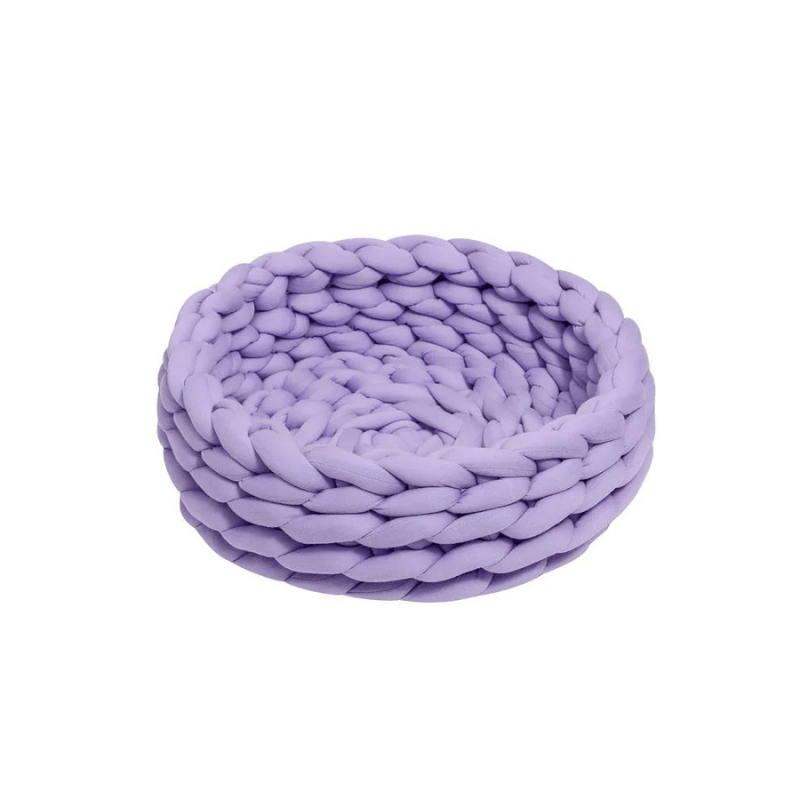 Luxe Handgeweven Kattenbed met Verhoogde Randen - Zacht en Comfortabel, Ideaal voor Knuffelen - Hebbr