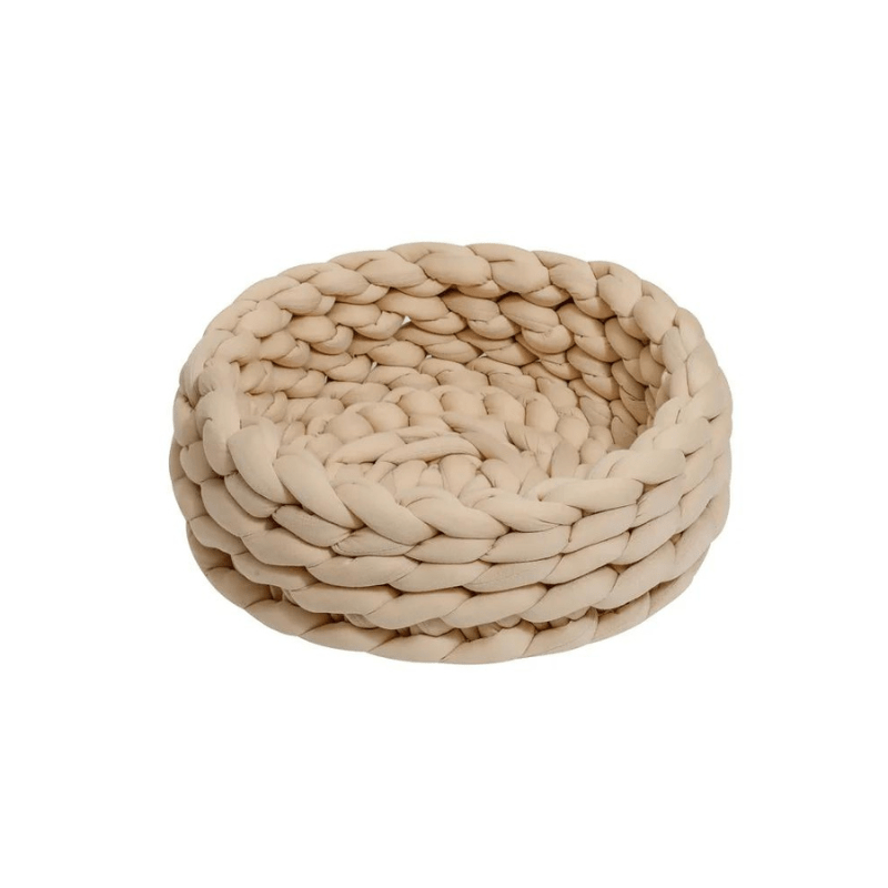Luxe Handgeweven Kattenbed met Verhoogde Randen - Zacht en Comfortabel, Ideaal voor Knuffelen - Hebbr
