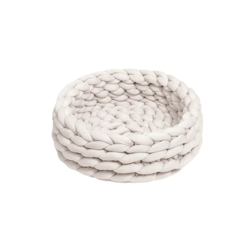 Luxe Handgeweven Kattenbed met Verhoogde Randen - Zacht en Comfortabel, Ideaal voor Knuffelen - Hebbr