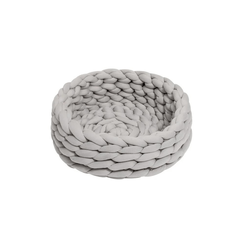 Luxe Handgeweven Kattenbed met Verhoogde Randen - Zacht en Comfortabel, Ideaal voor Knuffelen - Hebbr