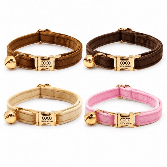 Nexa Kattenhalsband | Fluwelen, Verstelbaar en Gepersonaliseerd voor Katten - Hebbr