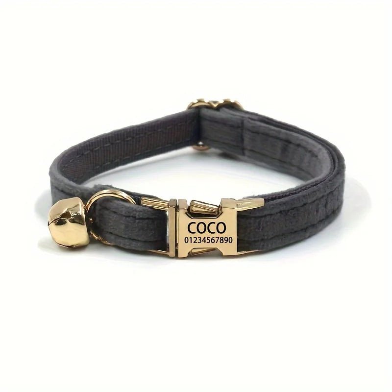 Nexa Kattenhalsband | Fluwelen, Verstelbaar en Gepersonaliseerd voor Katten - Hebbr