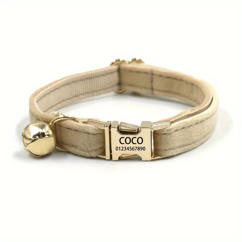 Nexa Kattenhalsband | Fluwelen, Verstelbaar en Gepersonaliseerd voor Katten - Hebbr