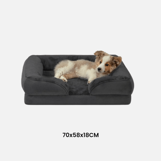 Orthopedisch hondenbed 100×70 cm Traagschuim – Gewrichtsondersteuning Grijs - Hebbr