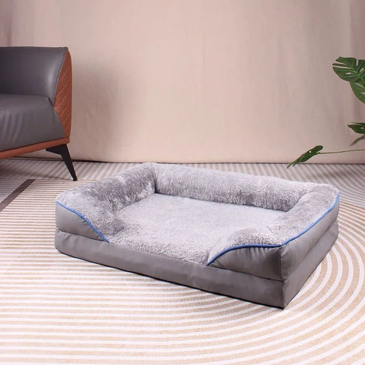 Orthopedisch Hondenbed met Memory Foam, Waterdicht en Verhoogd Kussen - Groot Formaat Hondenbed - Hebbr