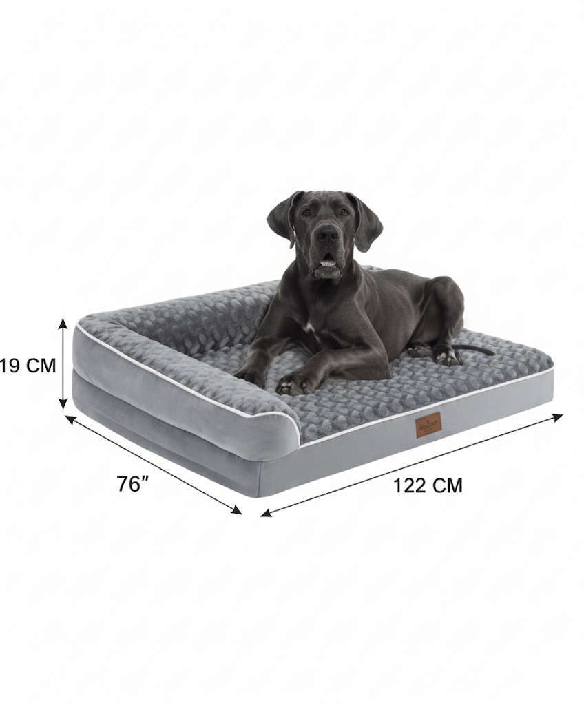 Orthopedisch Hondenbed voor Grote Honden - Waterdicht, Afneembare Hoes en Antislipbasis - Hebbr