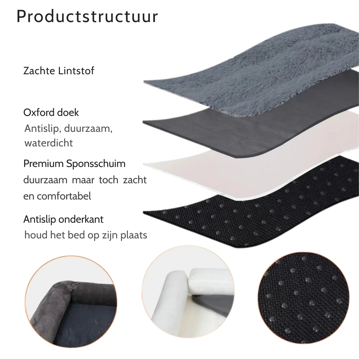 Orthopedisch Hondenbed voor Grote Honden – Waterdicht, Verwijderbare Hoes & Ondersteuning - Hebbr