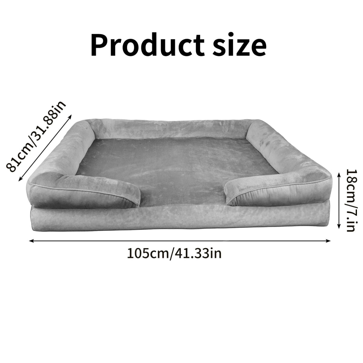 Orthopedisch Hondenbed voor Grote Honden - Zacht Pluche en Antislip Basis - Hebbr