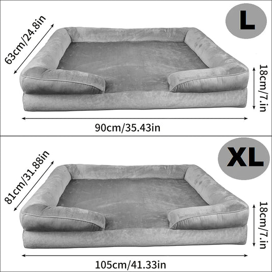 Orthopedisch Hondenbed voor Grote Honden - Zacht Pluche en Antislip Basis - Hebbr