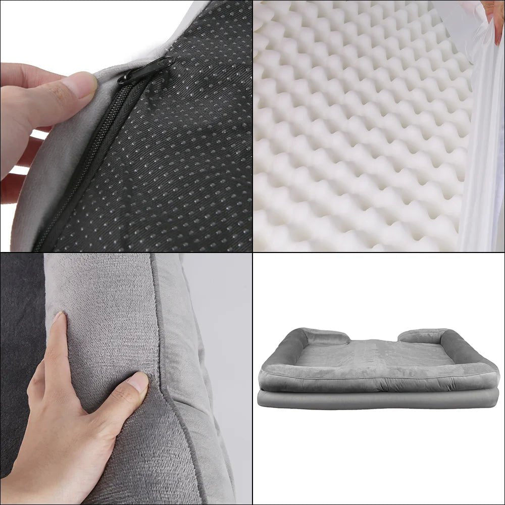 Orthopedisch Hondenbed voor Grote Honden - Zacht Pluche en Antislip Basis - Hebbr
