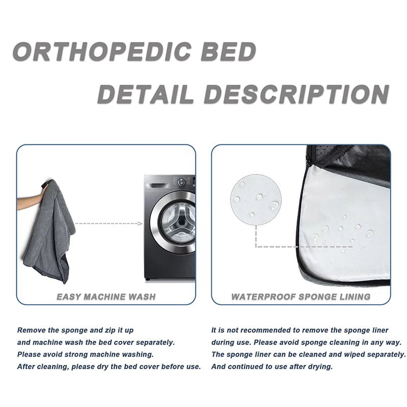 Orthopedisch Hondenbed voor Middelgrote Honden – Geheugenfoam, Waterdicht & Machinewasbaar - Hebbr
