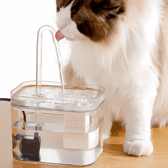 Premium Katten Drinkfontein met Filtersysteem - Stil, Hygiënisch, 2 Liter Capaciteit - Hebbr