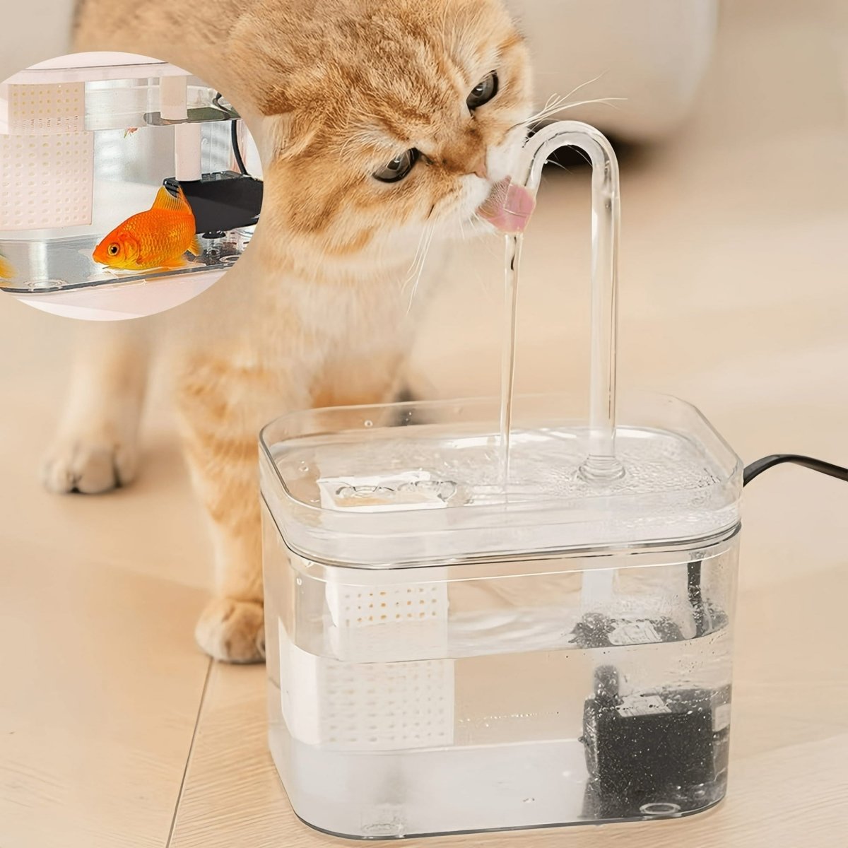 Premium Katten Drinkfontein met Filtersysteem - Stil, Hygiënisch, 2 Liter Capaciteit - Hebbr