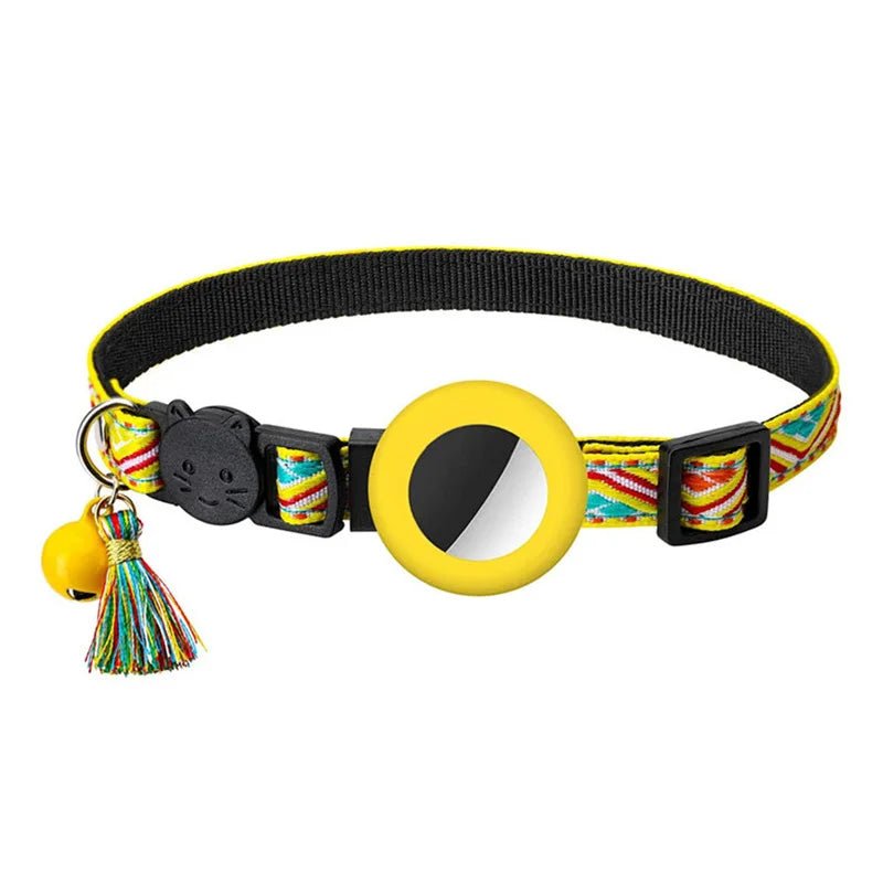 Reflecterende Kattenhalsband met AirTag Houder - Verstelbaar van 22 tot 35 cm, Nylon, Meerdere Kleuren - Hebbr