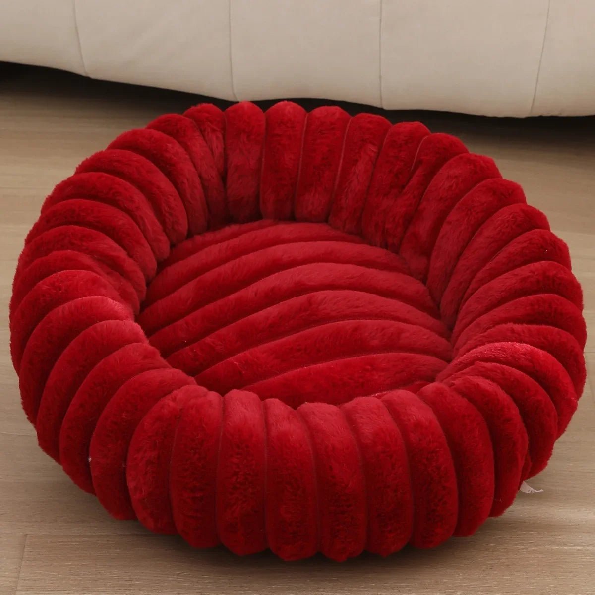 Rond Hondenbed 40 - 70cm van Lang Pluche, Warm en Comfortabel voor Middelgrote Honden - Hebbr