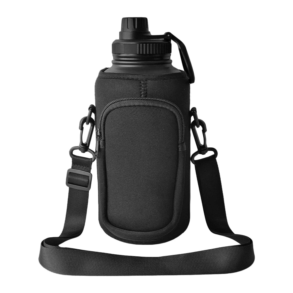 RVS Hondenwaterfles 1000ml met Afneembare Voer - en Waterkom - Dubbelwandig en BPA - vrij - Hebbr