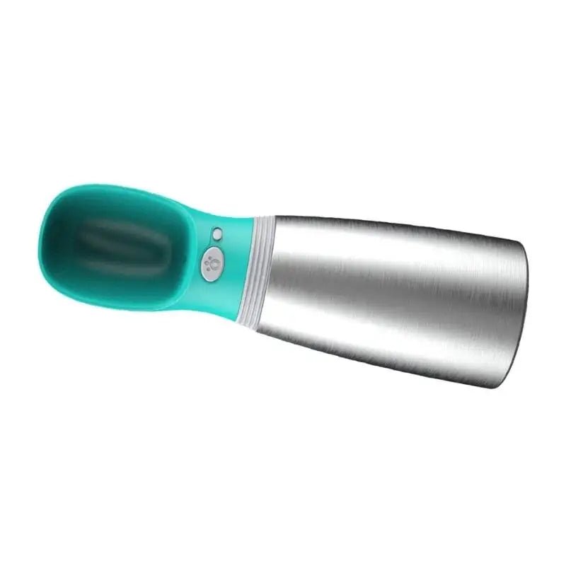 RVS Hondenwaterfles Met Geïntegreerde Kom - Geïsoleerde Reiswaterdispenser, 500 ml, Zilver - Hebbr