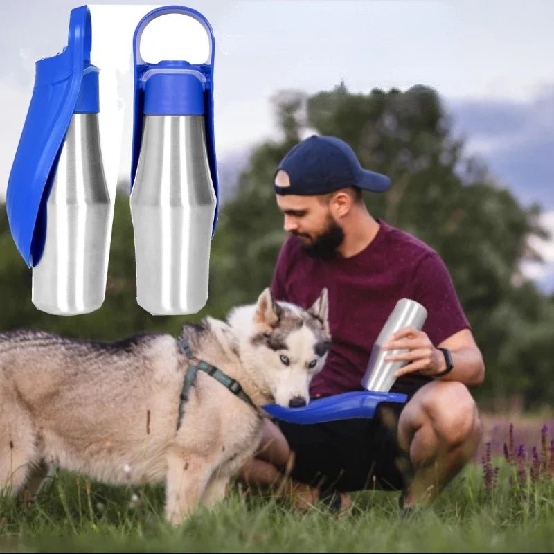 RVS Hondenwaterfles voor Grote Honden - Draagbare Waterbak voor Reizen, Lichtgewicht en Duurzaam - Hebbr
