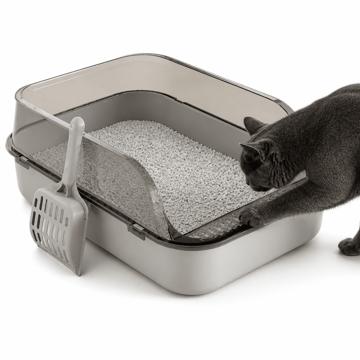 Semi-Gesloten Kattenbak - Hebbr