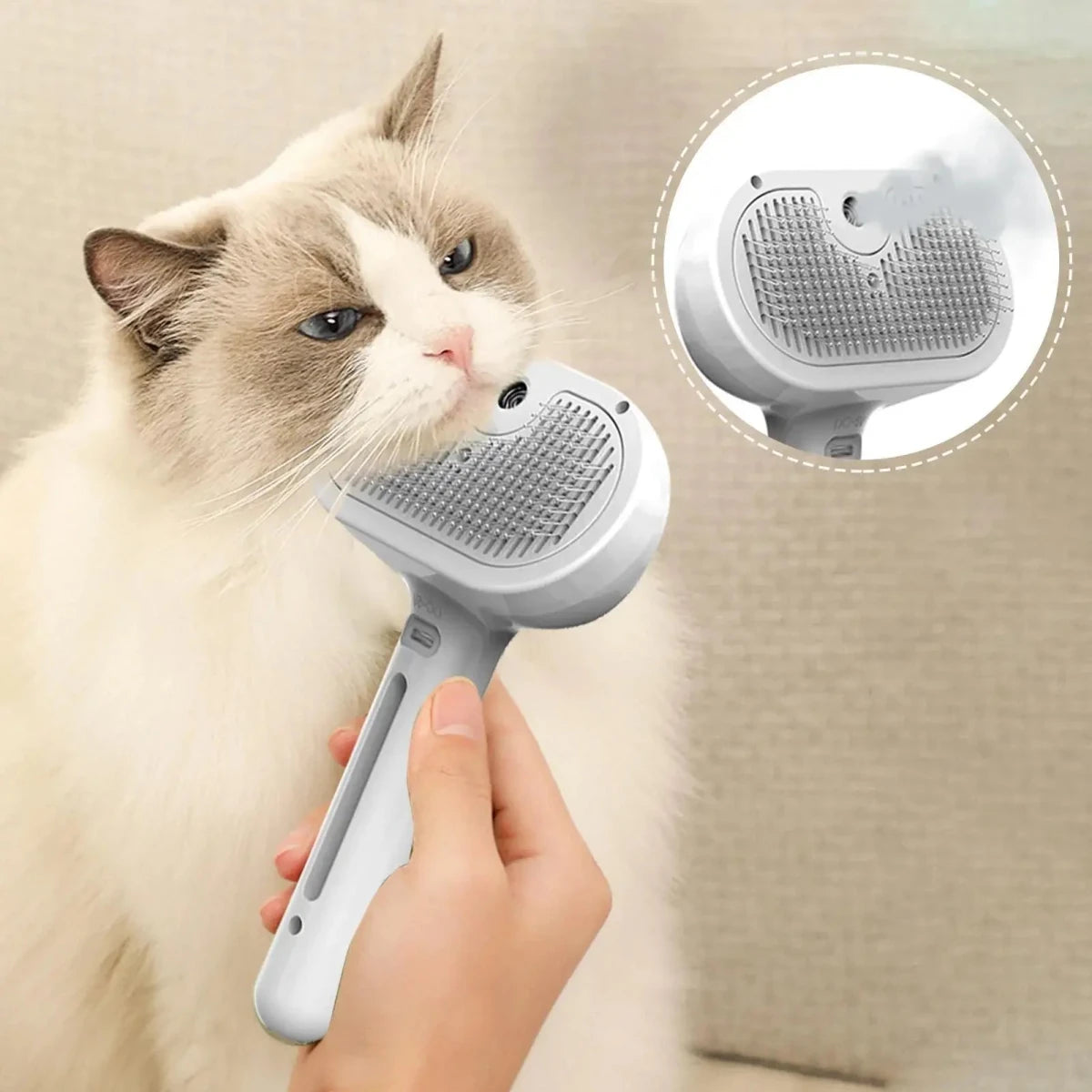 Sento Hondenborstel | Elektrische 3-in-1 met Spray en Massage - Hebbr