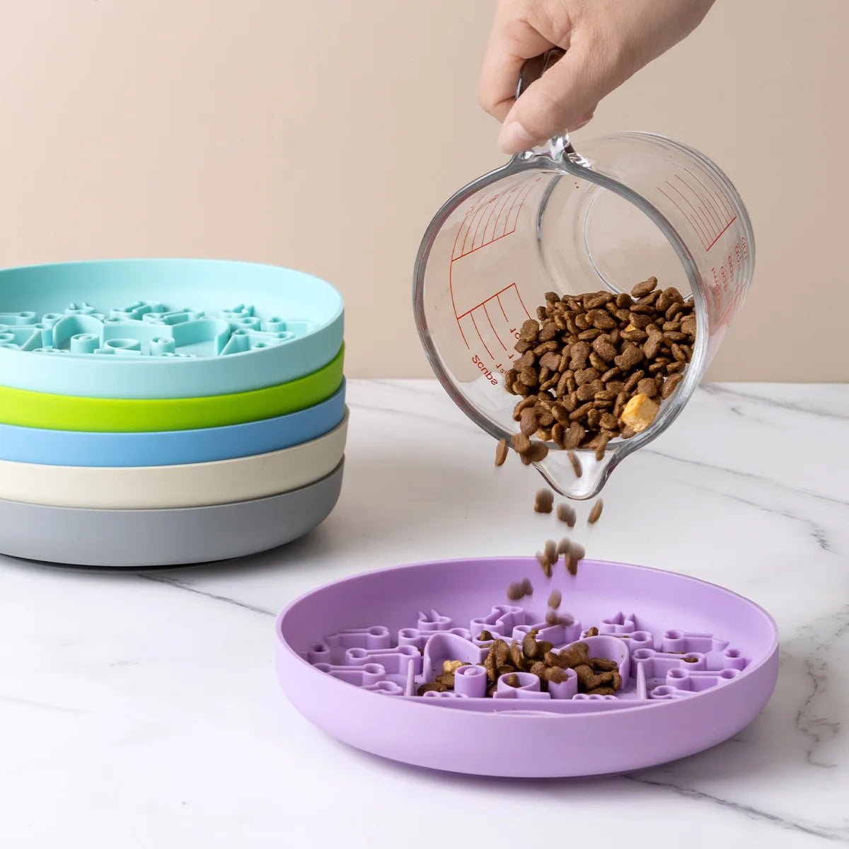 Siliconen Lick Mat voor Honden en Katten - Antislip Voederbak, 25 cm, Groen, BPA - vrij - Hebbr