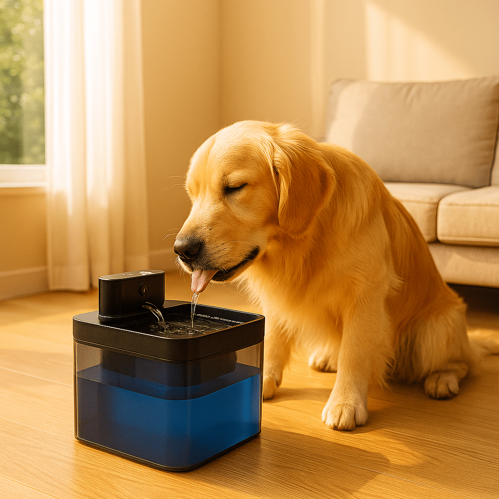 Slimme draadloze drinkfontein voor huisdieren - 2.2L met bewegingssensor en stille werking - Hebbr