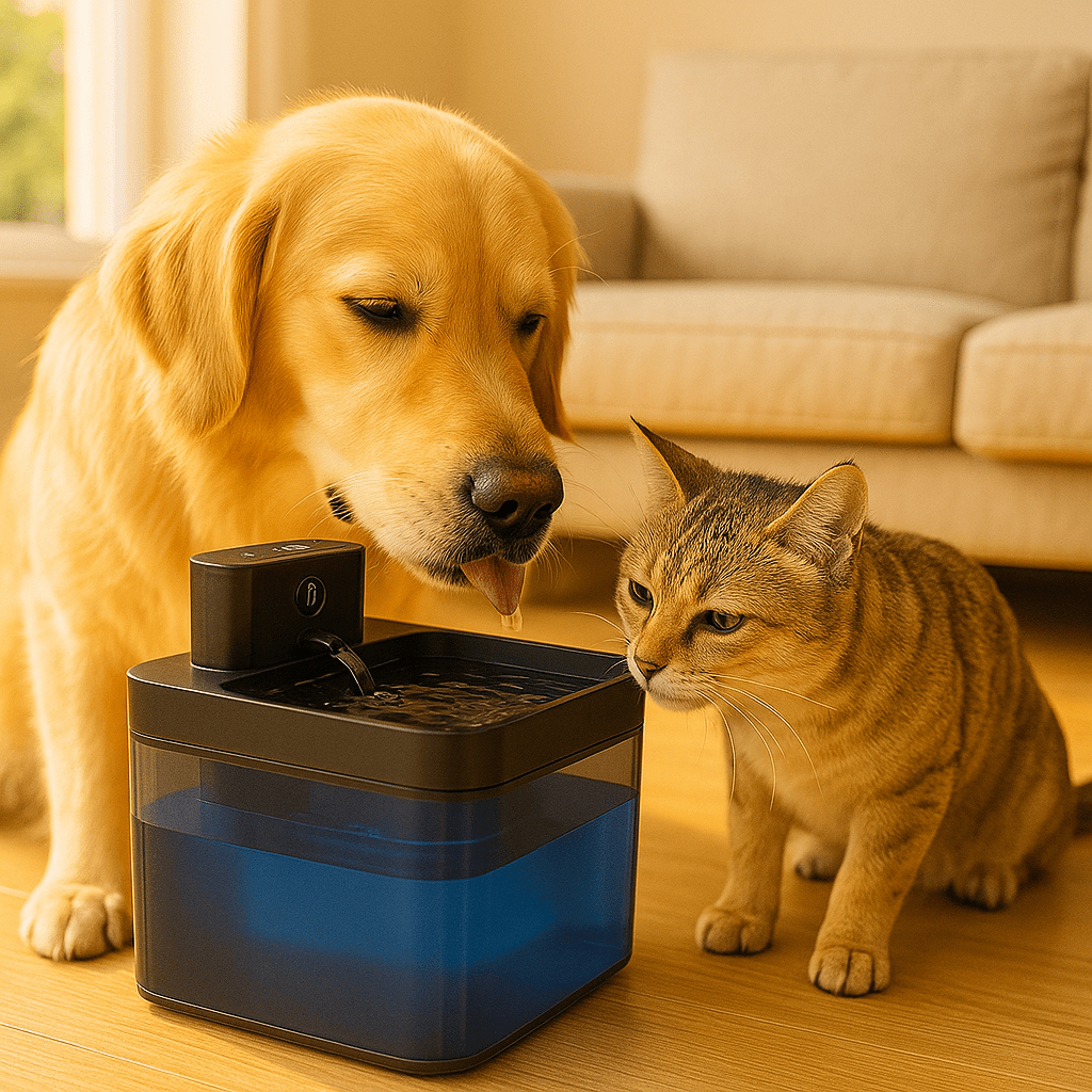 Slimme draadloze drinkfontein voor huisdieren - 2.2L met bewegingssensor en stille werking - Hebbr